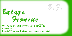 balazs fronius business card